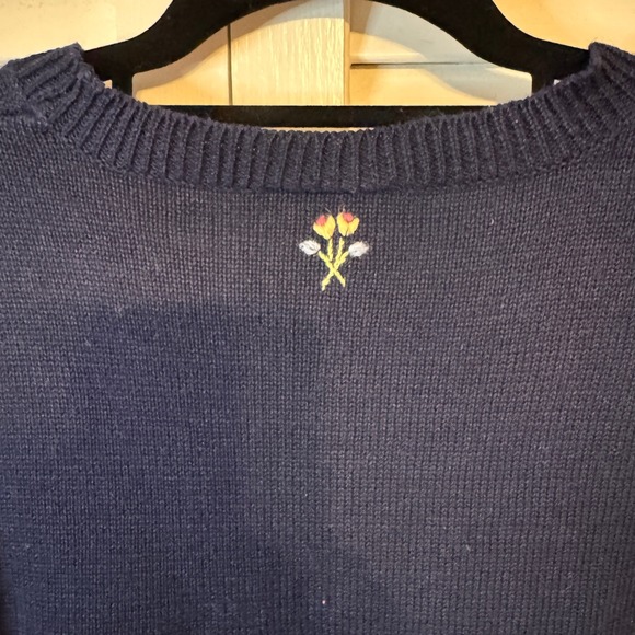 VTG NORTHERN RELFECTIONS Cottagecore Floral Embroidered Sweater Tee SZ L - Picture 4 of 4